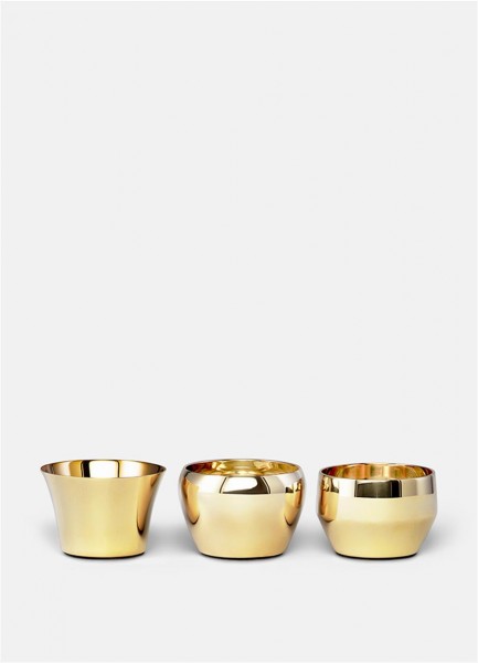 Kin Tealight, brass - set of 3 pcs, H:4,5 D:12