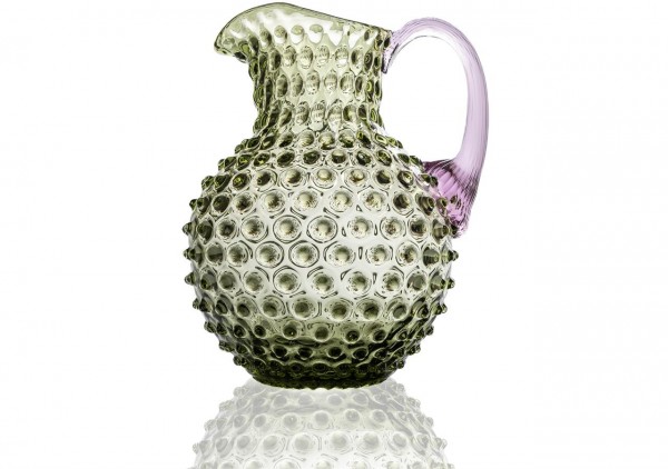 Paris Hobnail Jug 2L, olivegreen + lilla