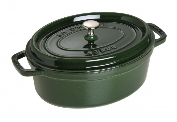 Staub La Cocotte Cocotte 29 Cm, Oval, Basilikum-Grün, Gusseisen