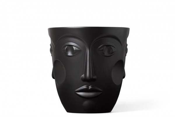 Champagnerkühler Faces, mattsatiniert schwarz