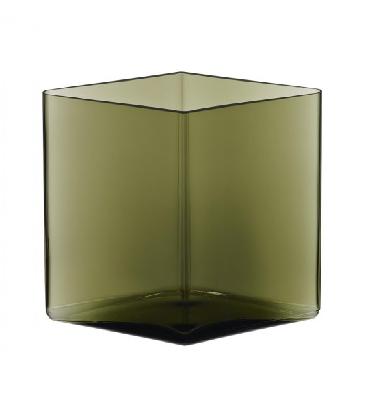 Ruutu Vase 205x180mm Moss Green