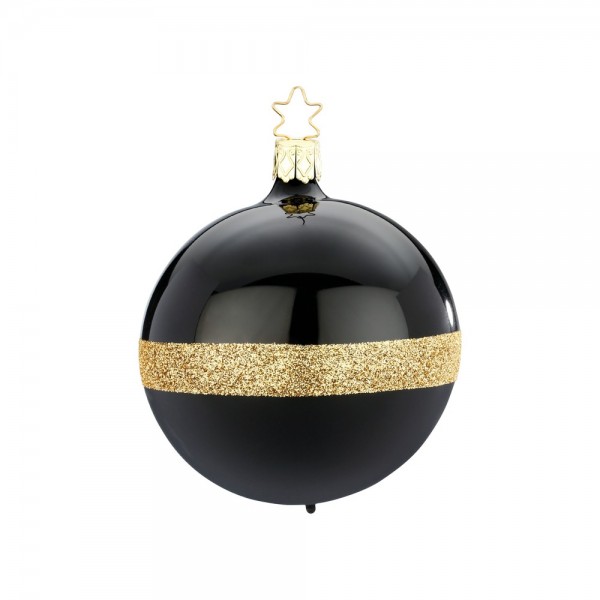 Kugel, Horizont, schwarz/gold, 8cm