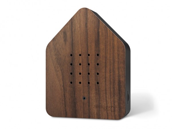 Zwitscherbox Wood, Nuss/schwarz
