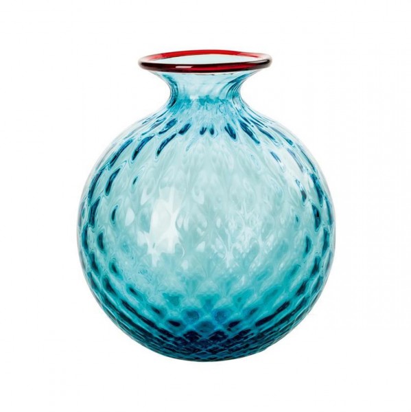 Monofiore Balloton (100.16), H:16,5cm, aquamarine/red thread