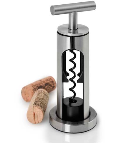 Korkenzieher CHAMP, Mit Ständer, Edelstahl/Kunststoff, D: 6,5 Cm, H: 16 Cm