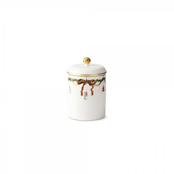 Star Fluted Christmas jar with lid 16cm