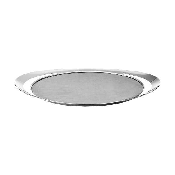 COBRA SERVING TRAY STAINLESS STEEL & FABRIC INLAY