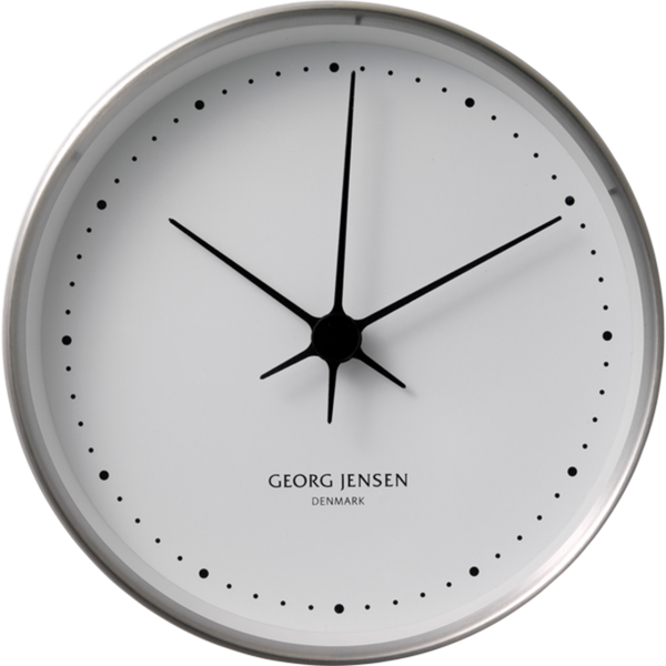 HENNING KOPPEL CLOCK STEEL&WHITE SS, ABS 10CM