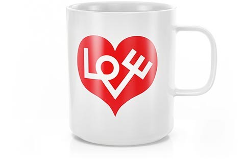 Coffee Mug, Love Heart, crimson