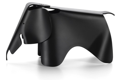 Eames Elephant (Plastic), tiefschwarz