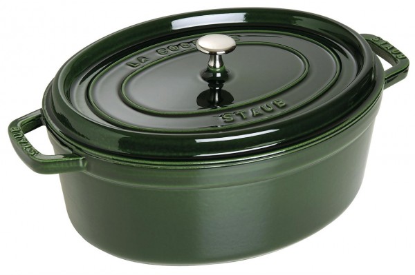 Staub La Cocotte Cocotte 33 Cm, Oval, Basilikum-Grün, Gusseisen