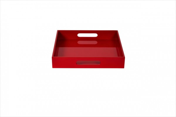 Lacquer-Tablett, quad., rot, mittel