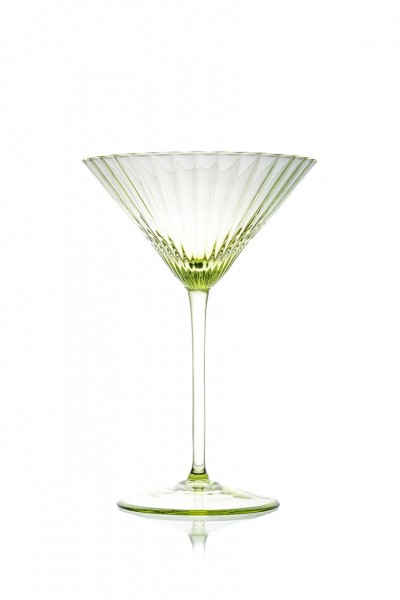 Lyon Martini glass, olive green
