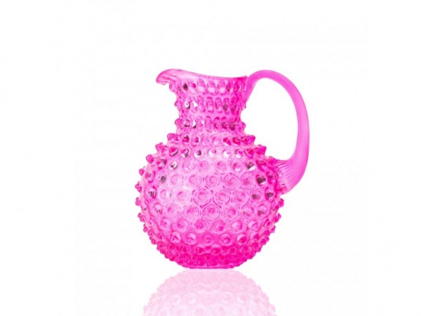 Alice's Paris Hobnail Jug 2L, bright neon pink