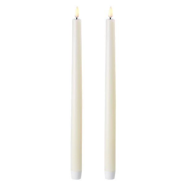 LED Taper Candle, 2er-Pack, 35cm, nordic white