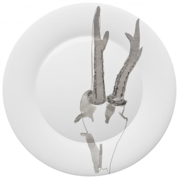 Platzteller groß 37cm Trophäe eines Rehbocks
