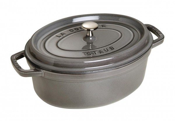 Staub La Cocotte Cocotte 29 Cm, Oval, Graphit-Grau, Gusseisen