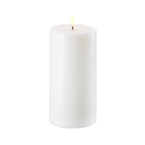 LED Pillar Candle, 10,1x20cm, nordic white