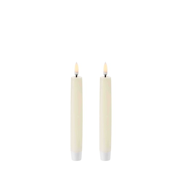 LED Taper Candle, 2er-Pack, 15cm, nordic white