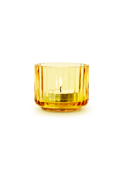 Lyngby Teelichthalter Glas, amber