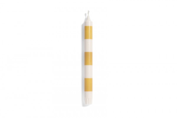 Stripe Candle, yellow & white