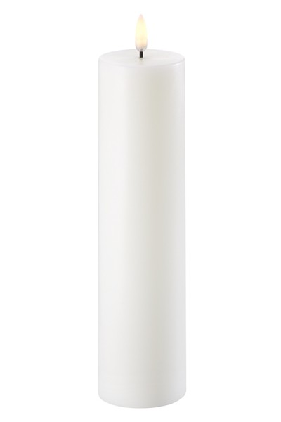 LED Pillar Candle, 5,8x22cm, nordic white