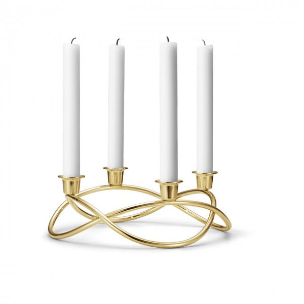 SEASON CANDLEHOLDER 18 KT GOLD PLATED STAINLESS STEEL