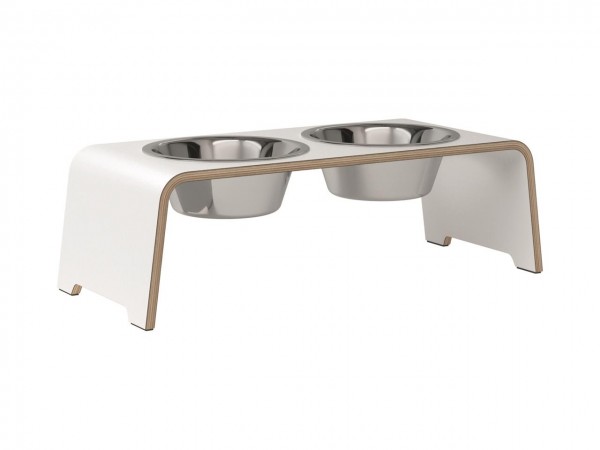 dogBar Classic M, weiß, Edelstahl