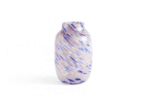Splash Vase Round L, H30, light pink & blue