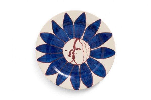La Pittura Plate, Ø28,5, deep blue flower