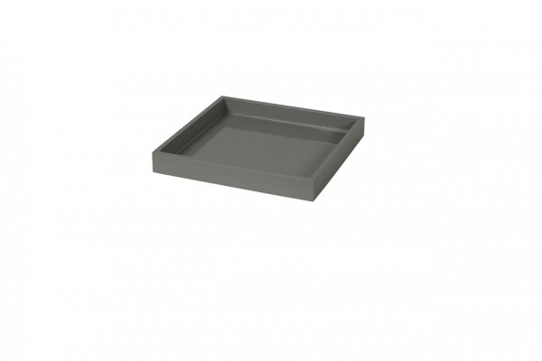 Lacquer-Tablett, 20x20cm, naturgrau