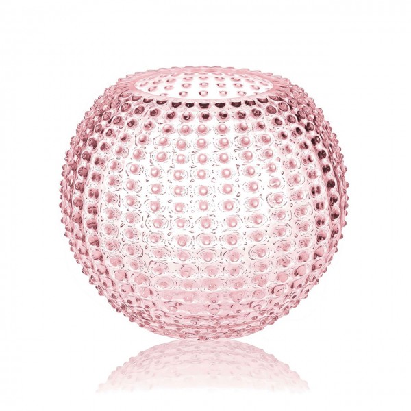 Hobnail Globe Vase 24cm, rosa