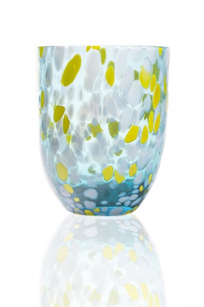 Big Confetti Tumbler, aqua+lemon