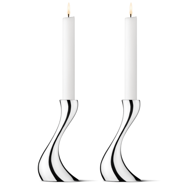 COBRA CANDLEHOLDER STAINLESS STEEL MIRROR SMALL 2 PCS