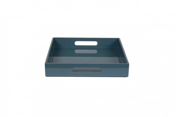 Lacquer-Tablett, quad., taubengrau, mittel